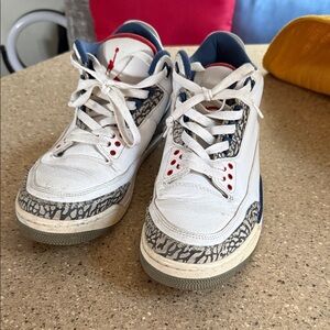 Kids White and Blue Sneakers